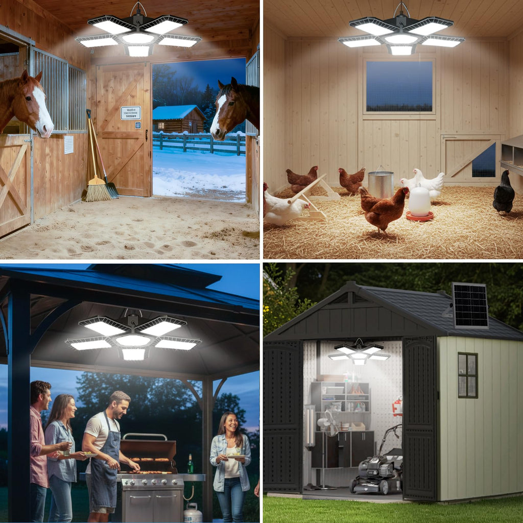 Solar Shed Light Indoor Outdoor, Upgrade Large Solar Powered Motion Sensor Pendant Light Works Day & Night