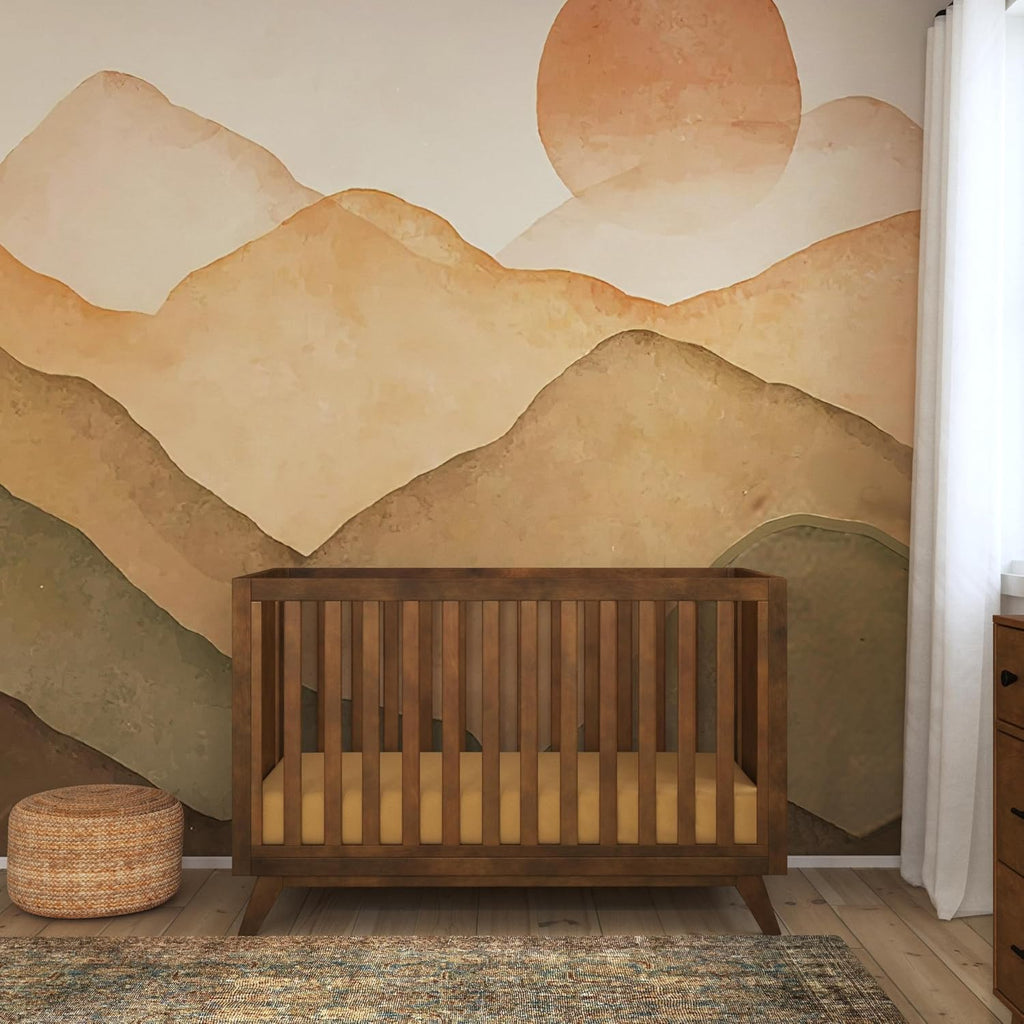 Otto 3-in-1 Convertible Crib in Walnut, Greenguard Gold Certified | Converts to Toddler Bed & Daybed, 4 Adjustable