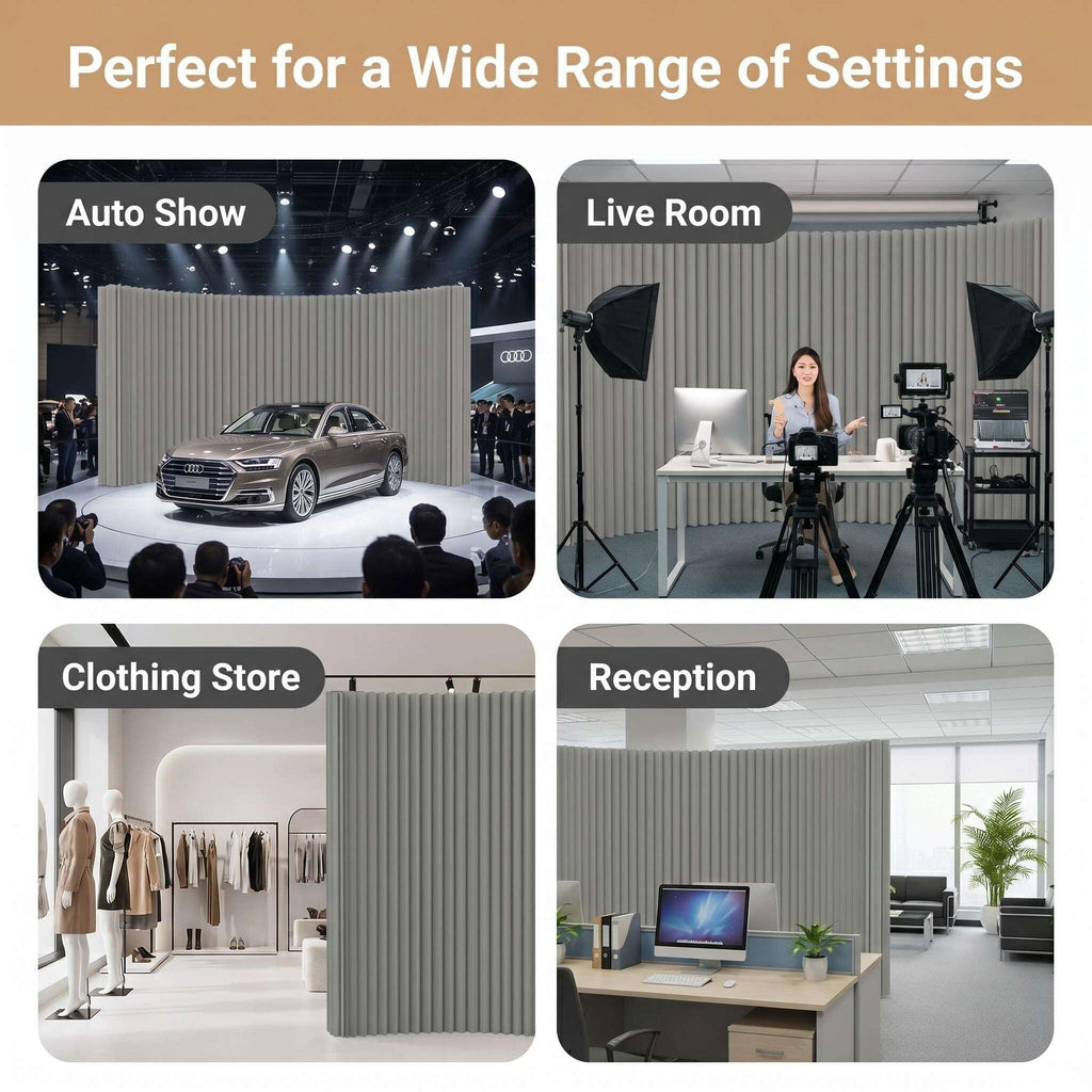 Portable Folding Paper Room Divider Wall, Retractable Temporary Partition Wall, Freestanding Privacy Screen for Room