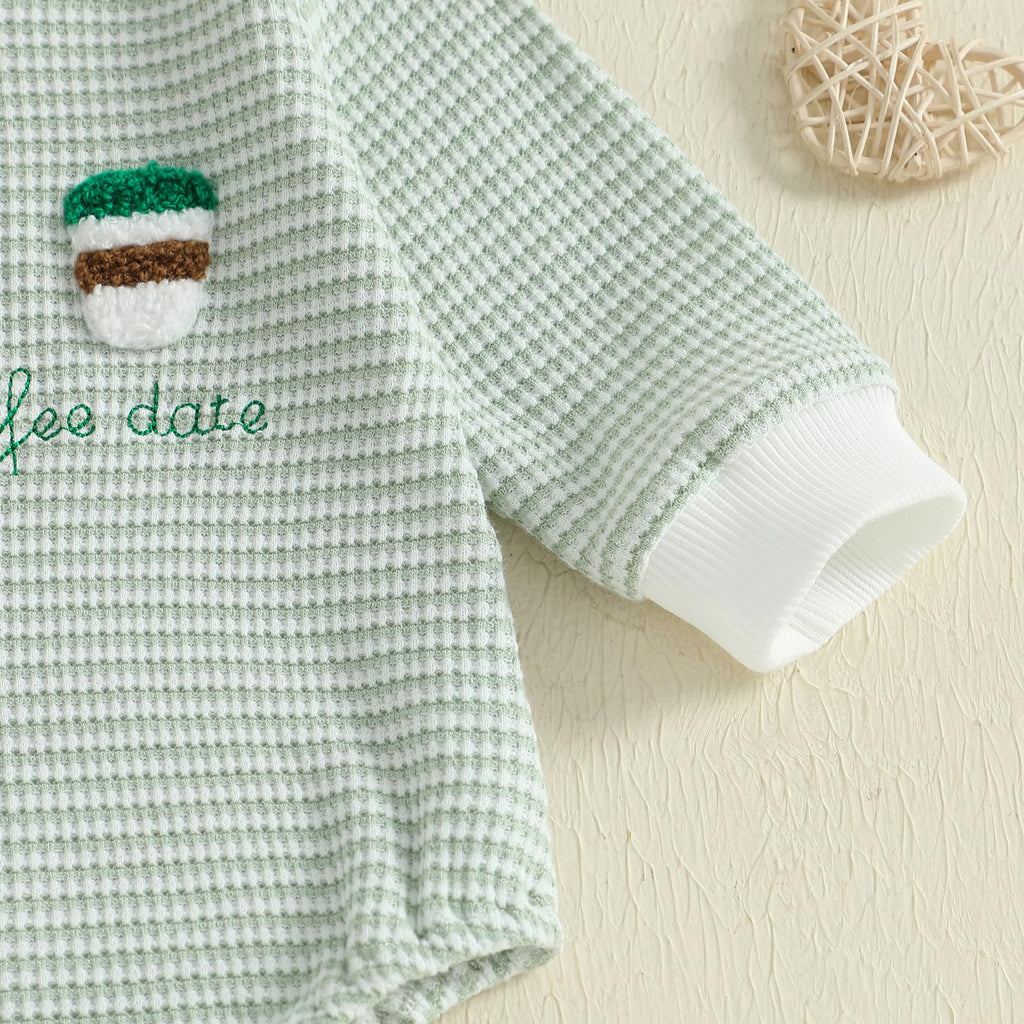 Newborn Infant Baby Boy Girls Oversized Romper Embroidery Sweater Onesie Coming Home Outfit Neutral Clothes (Mamas
