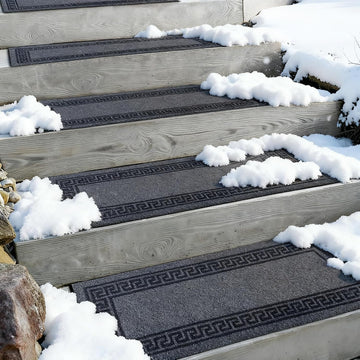 Outdoor Stair Mats 6pcs 8.5" x 30" for Dogs on Wooden Steps Treads Indoor, Winter, Non Slip Stair Runner Rug Ice