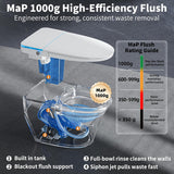 Smart Toilet with Built-In Bidet, Powerful Flush, Heated Seat, Auto Flush and Close, Warm Water, Air Dryer, Night Light, ADA Comfort Height