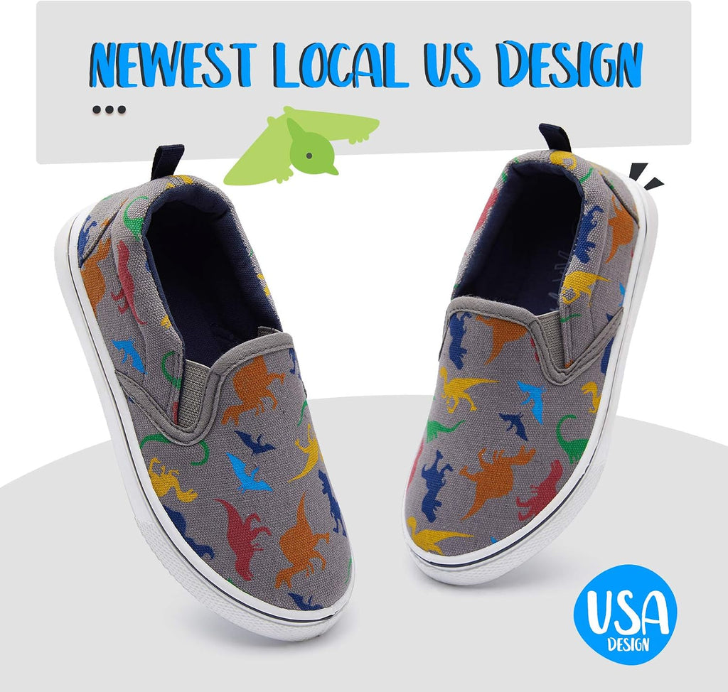Boys & Girls Slip on Shoes, Toddler Canvas Walking Shoes