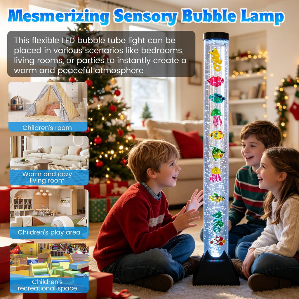 Inspired Nelson Style 4FT Sensory LED Water Bubble Tube Lamp with a Bracket