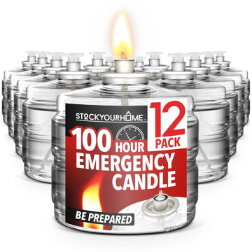 100 Hour Candles Pack of 12 Long Burning Emergency for Power Outages Storm Preparedness and Camping Liquid Fuel for