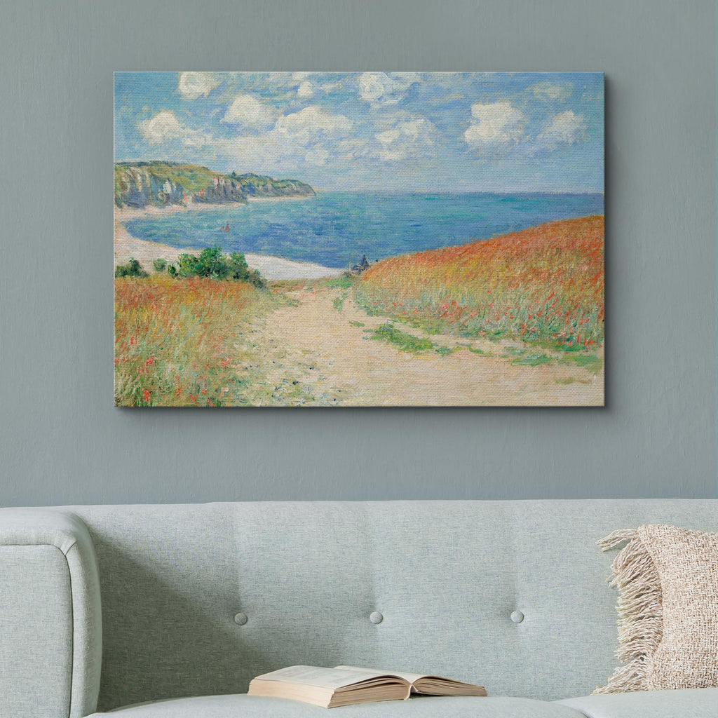 Path Through The Corn at Pourville by Claude Monet Giclee Canvas Prints Wrapped Gallery Wall Art | Stretched and