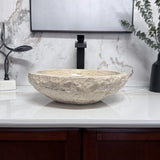 Shades of Nature Travertine Bathroom Sink - Modern Above Counter Bathroom Vessel Sink