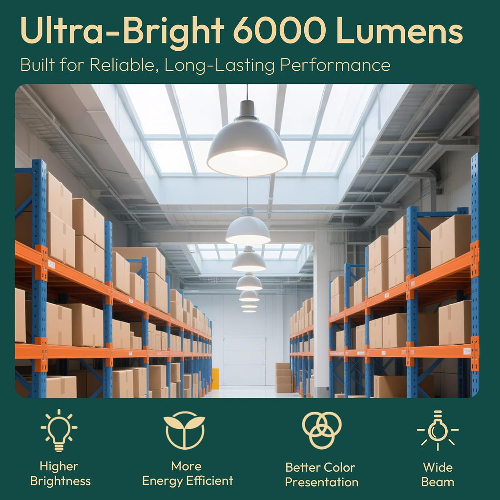 ED28 LED Light Bulb 175W HID Equivalent, 6000LM High Brightness, 4000K Cool White, E39 Base, 39W Edison Bulb