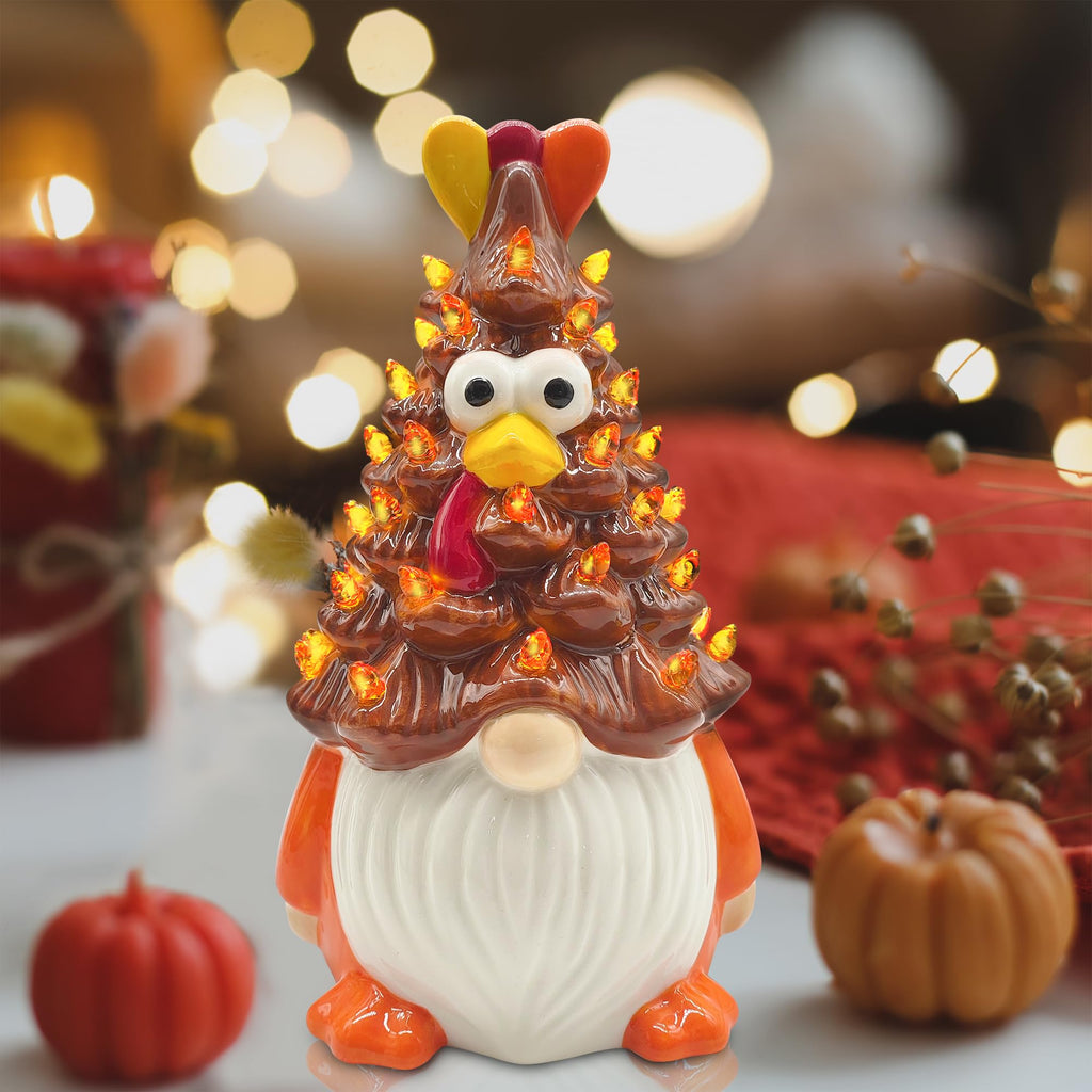 Thanksgiving Decorations, Thanksgiving Gnomes Ceramic Tree Decor