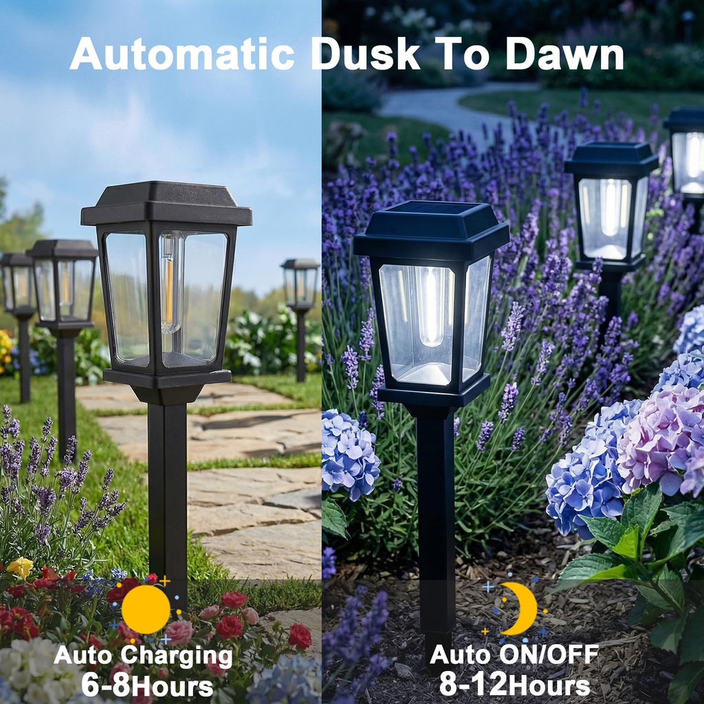 Solar Pathway Lights Outdoor Waterproof 10 Pack LED Garden Lights