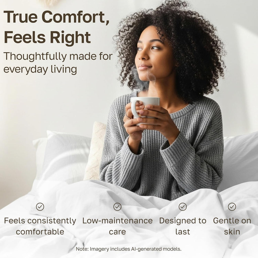 Queen Sheet Set - Natural 100% Cotton Sheets Queen Bed Set with Deep Pockets, Soft Sateen Weave, Breathable and