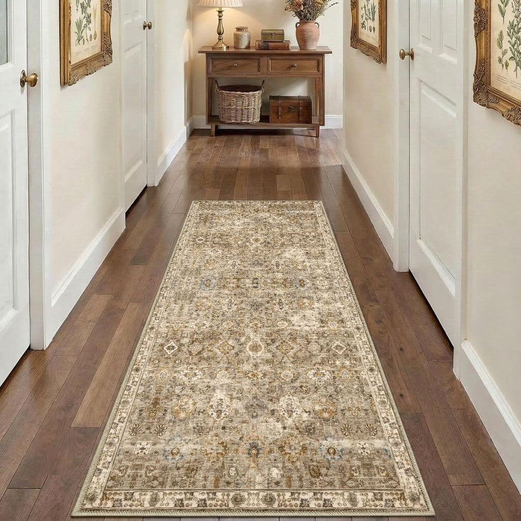 2x6 Hallway Washable Runner Rug : Vintage Soft Kitchen Runner