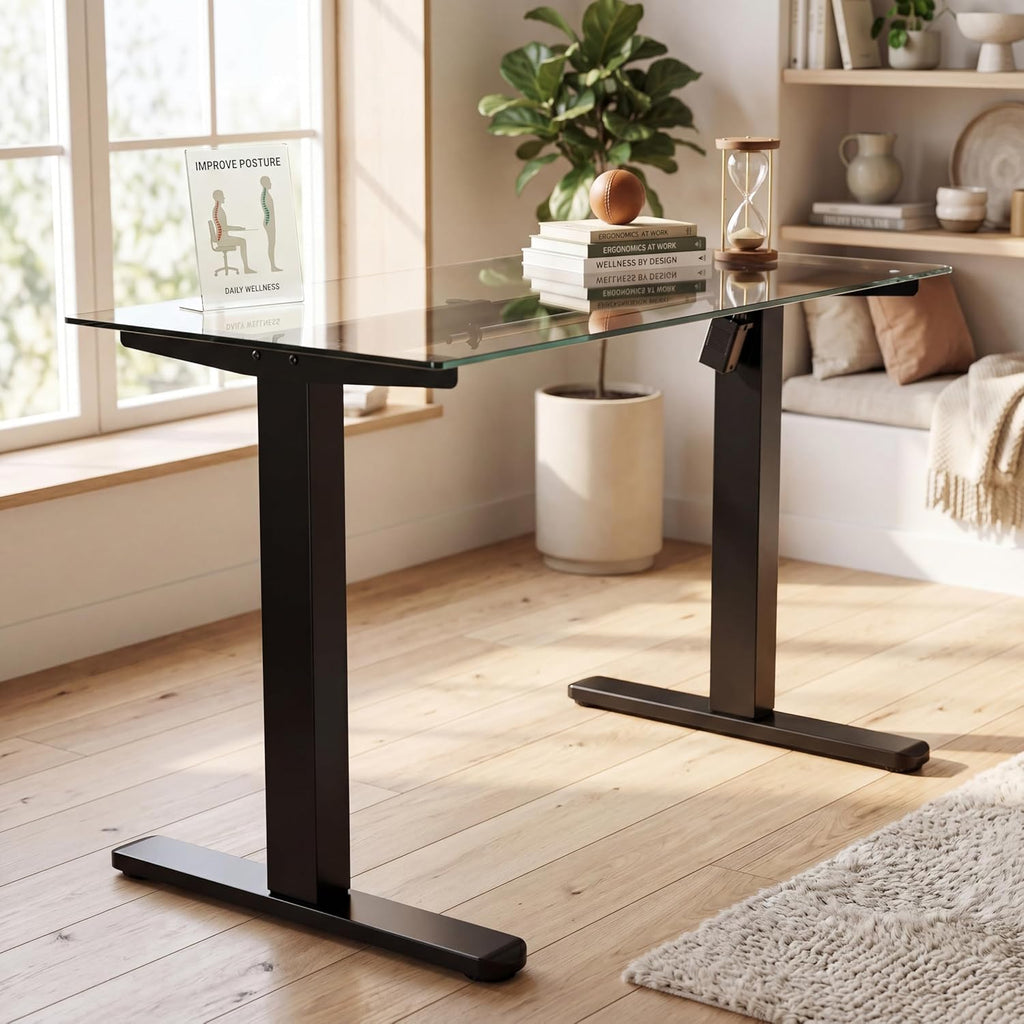 Standing Desk Frame with Brushless Motor for Max 75 x 35 inch Tops | 220lbs capacity,4 preset heights,28.3"-46.5"