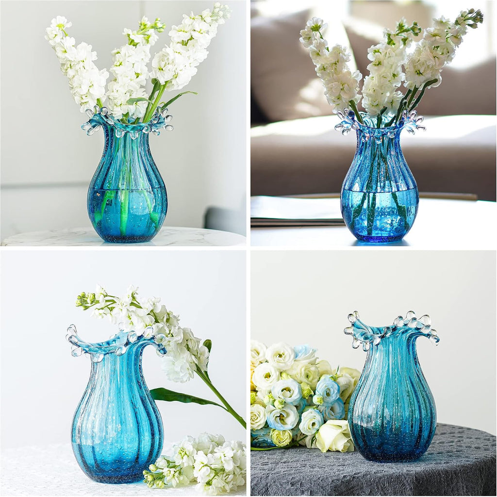 8inch Blown Glass Bubble Vase Collection Modern Art Flower Vase Decoration