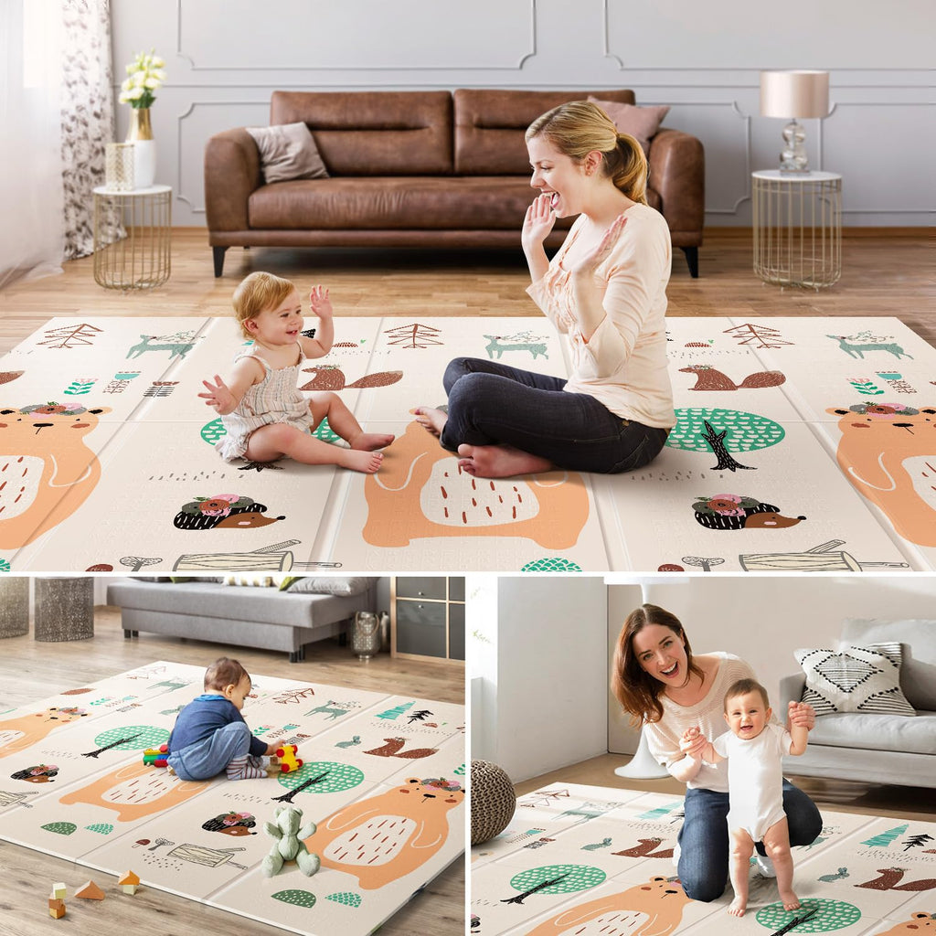 Foldable Baby Play Mat, 79x71 Foam Play Mat for Babies, Waterproof