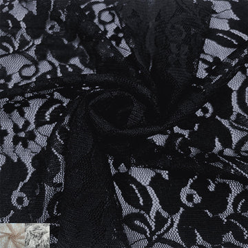 60" Wide Nylon Spandex Floral Lace Fabric by The Yard - 87 GSM, Lightweight, 4-Way Stretch, Soft & Breathable Fabric