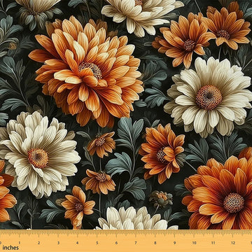 Vintage Daisy Fabric by The Yard Retro Flower Floral