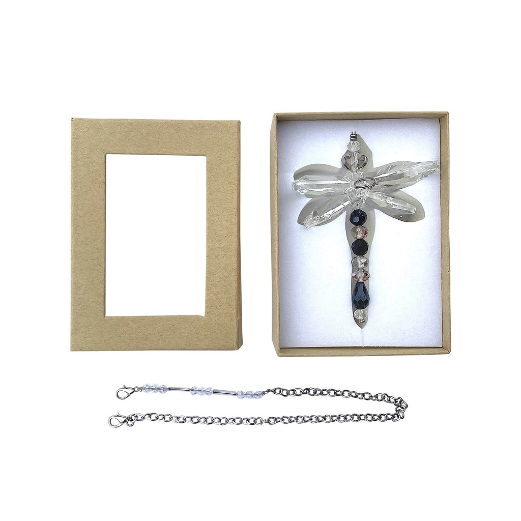 Crystal Dragonfly Suncatcher - Prism Rainbow Maker for Car, Garden, Home & Window Décor - Dragonfly Charm Gift for