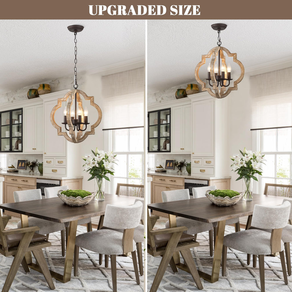 16 Inch Wood Farmhouse Chandelier