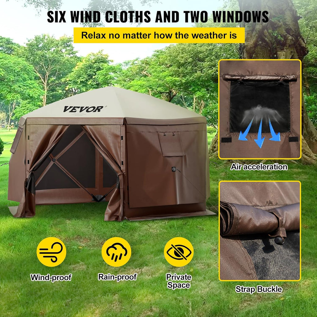 Pop Up Gazebo Screen Tent, Pop-Up Instant Gazebo Tents with Mosquito Netting Outdoor Canopy