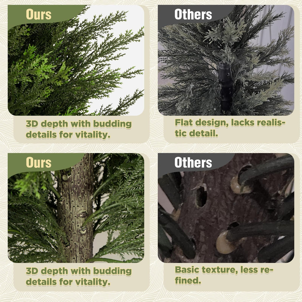 4ft UV Resistant Artificial Cedar Trees, Full Realistic Shape, 2-Pack Black