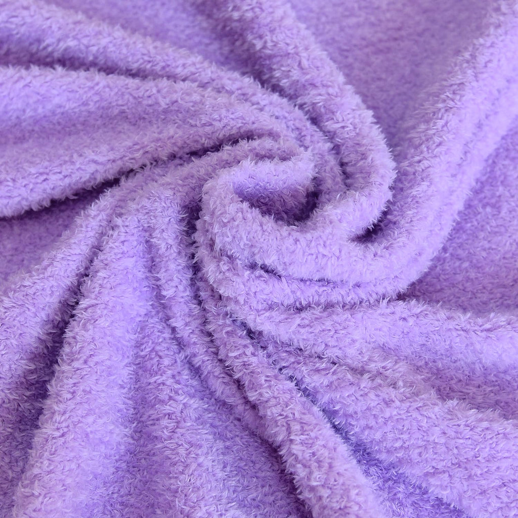 Light Purple Short Pile Faux Fur Plush Fabric, 63" Wide, 1 Yard
