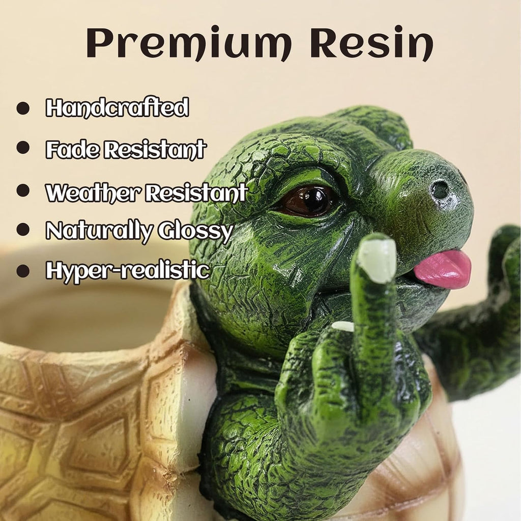 Funny Turtle Match Holder with Striker, Resin Animal