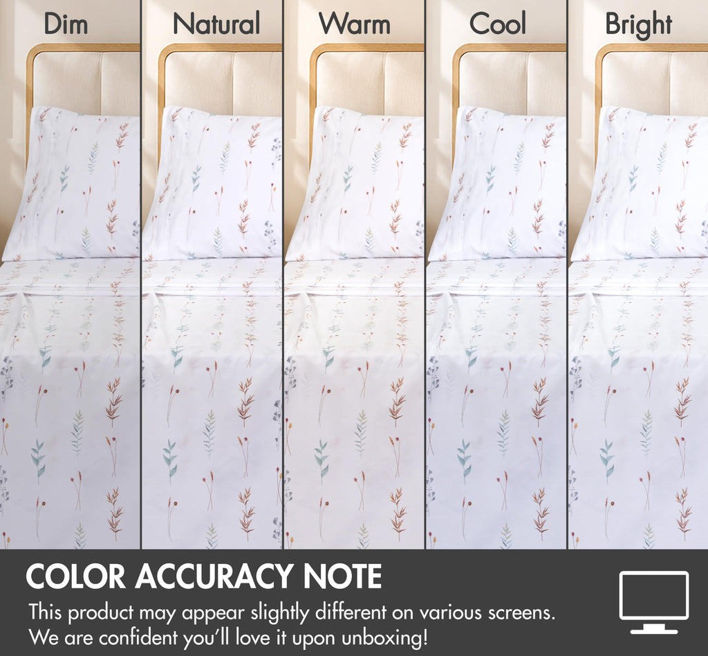 100% Cotton Queen Sheets, Percale Weave, Fairy Meadows