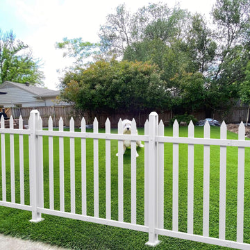 4 Sets 36" H x 84" W Vinyl White Picket Fence Panels Decorative Fencing for Front Porch Yard Garden Pool (34 Pickets