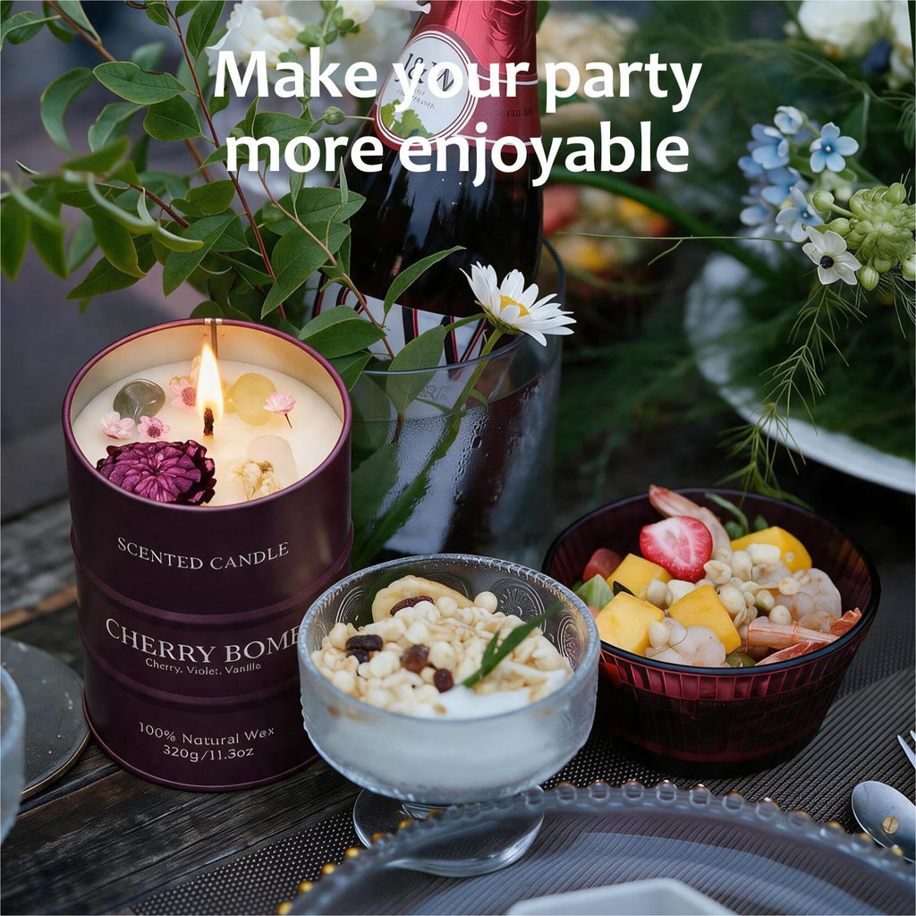 Cherry Soy Candle, 70‐Hour Long‐Lasting Highly Scented, 11.3oz Natural Soy Wax, SPA & Club
