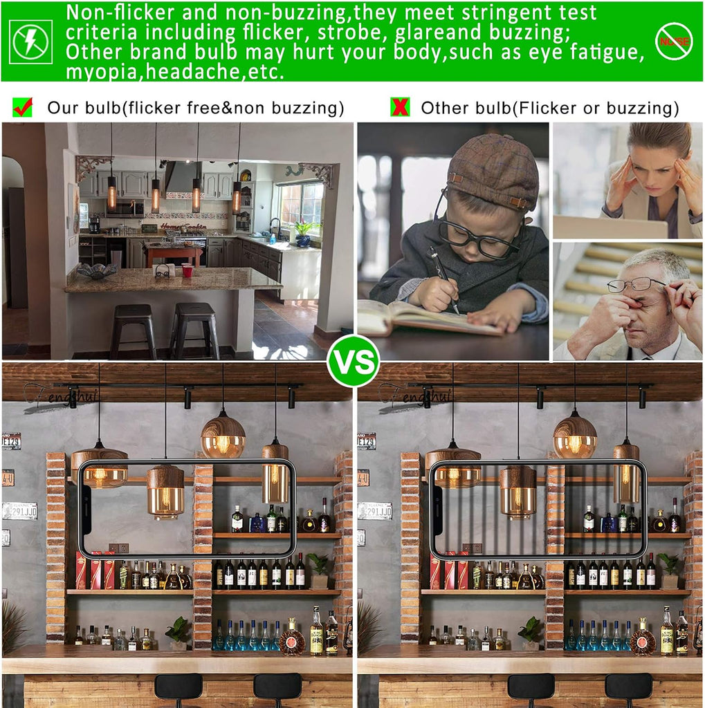 T10 Tubular E26 Light Bulb,Dimmable,Amber Light Bulbs,4w 2200K