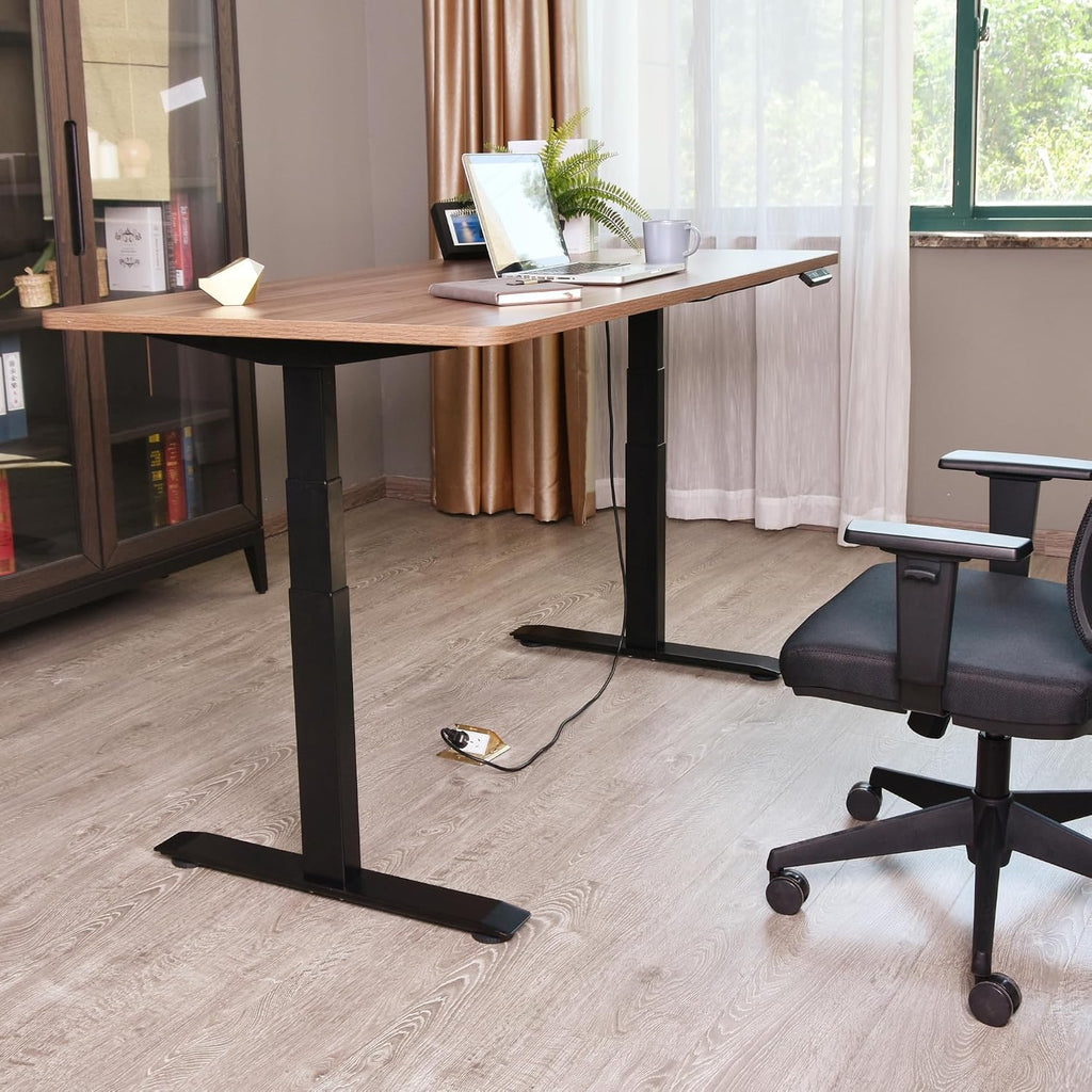 Dual Motor Standing Desk Frame 3 Tier Legs Sit Stand up Electric Height Adjustable Desk Base (Black)
