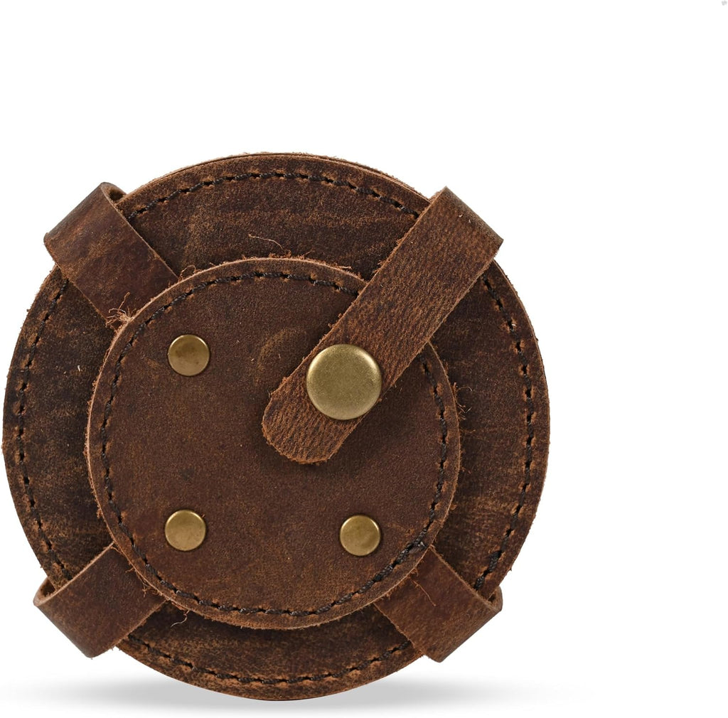 Coaster (3.5 inch) Geniune Leather Tea Coasters for Hot Water, Coffee, Beverage Beer Tea Cup Wine Luxarious - Set of 6