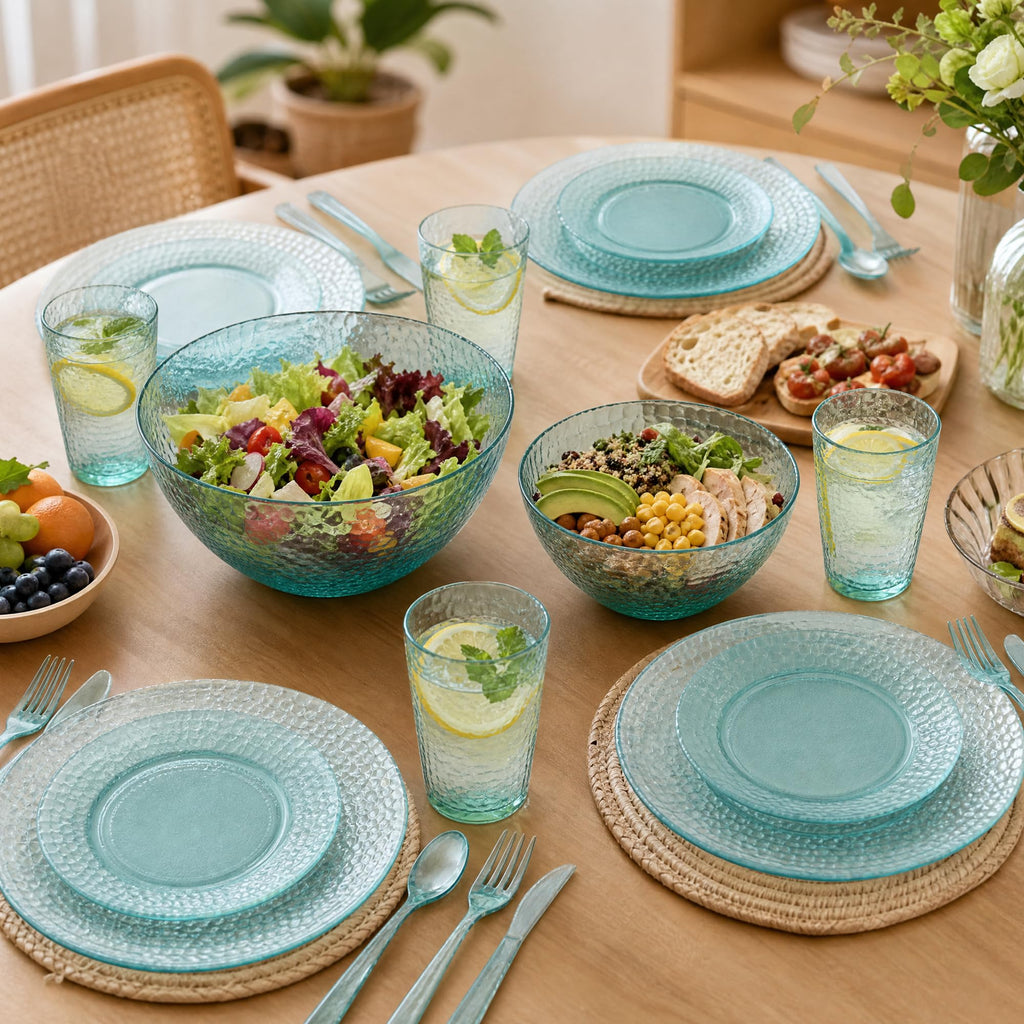 36 Piece Dinnerware Set for 8 and Salad Serving 10-inch Bowls