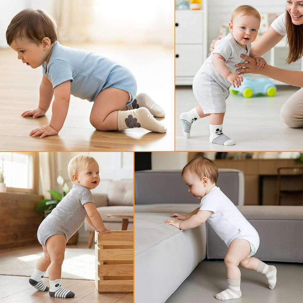 Organic Cotton Blend 12 Pairs Warm Baby Socks Boys Non Slip Gift