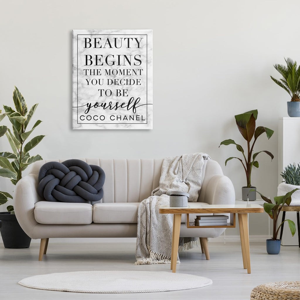 Inspirational Quote Glam Floral Cityscape, 30 x 40 Inch Canvas Wall Art