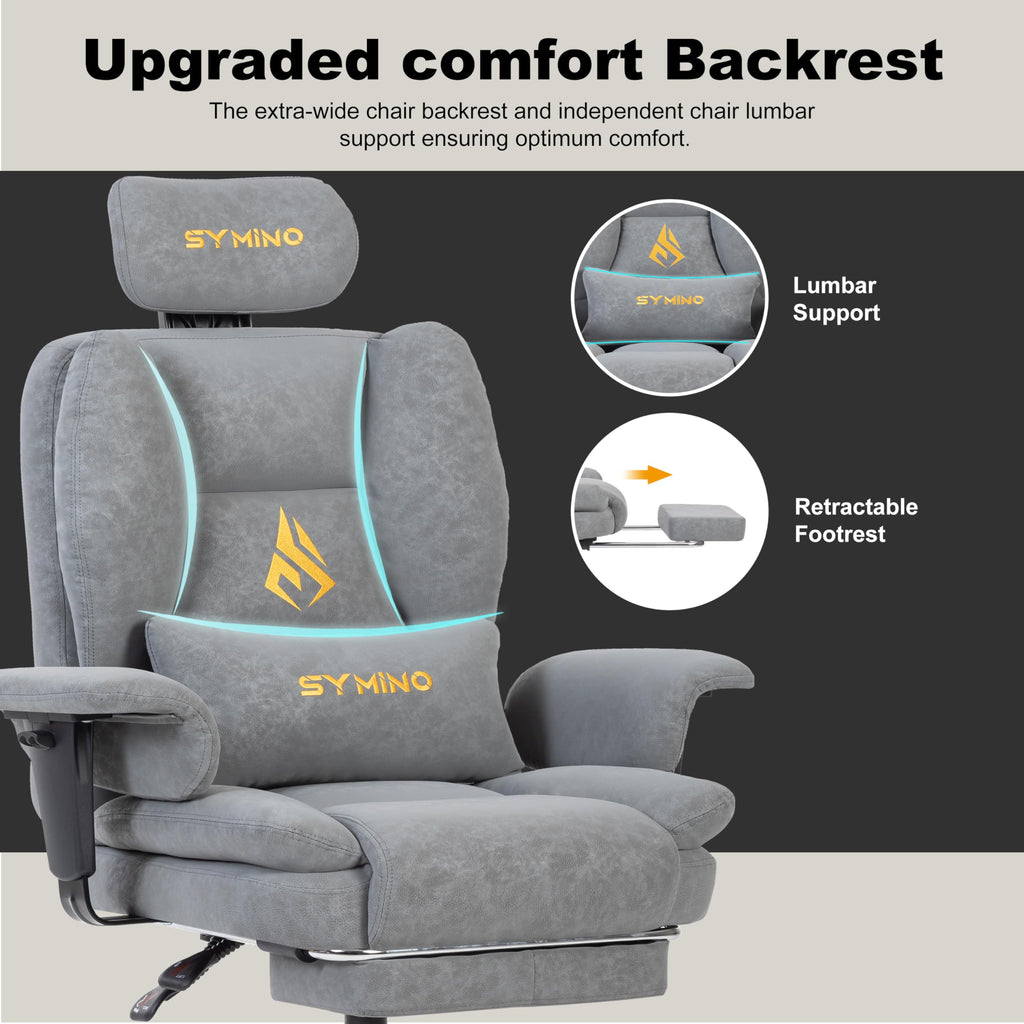 Ergonomic Gaming Chair with Footrest & 155° Recline