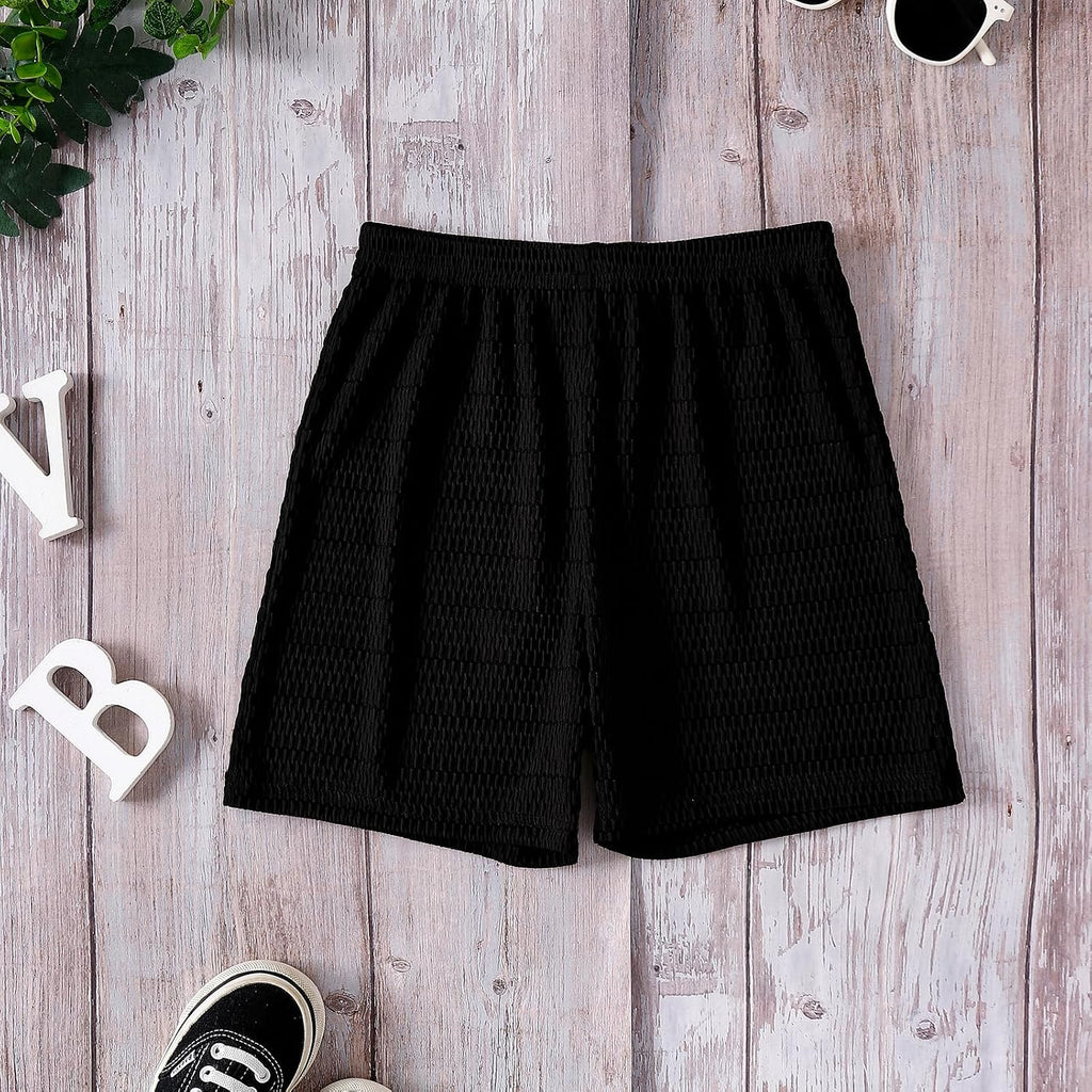 Baby Boy Waffle Knit Button-Down Shirt & Shorts Set