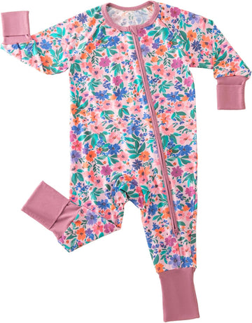 Viscose Bamboo Footie Pajamas Buttery Soft Girls Zipper Sleeper