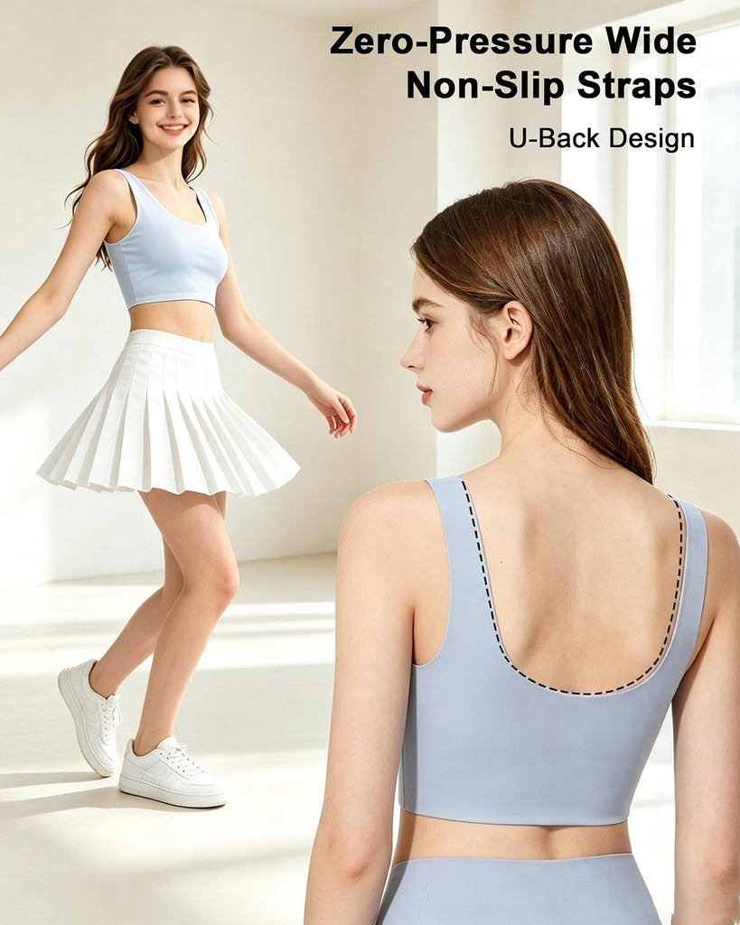 Girls'Sports Bras Wire-Free Seamless Bra with Fixed Pads Size