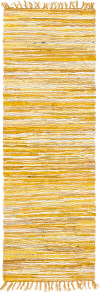 Chindi Cotton Collection Rug - 6 Ft Runner Yellow Flatweave Rug Perfect s, Entryways