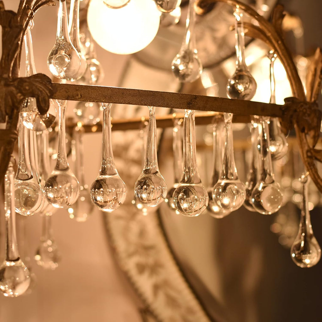 Clear Glass Teardrop Christmas Ornaments Home Décor - Set of 20