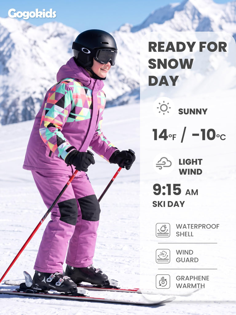 Piece Kids Snowsuit, Waterproof Ski Jacket & Bib Pants