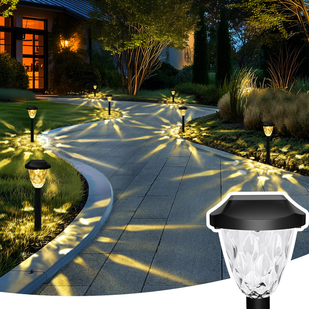 Warm Outdoor Solar Garden Path Lights, Waterproof 10PK