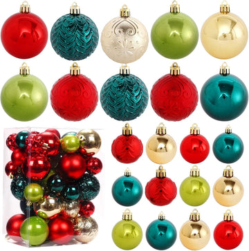 Christmas Tree Ornaments Christmas Ball Ornaments Set Shatterproof - Set of 40