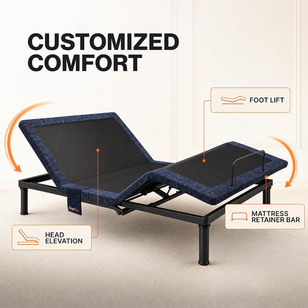F450 Adjustable Bed Base, Twin XL Metal Frame, 750 lb Capacity - Set of 10