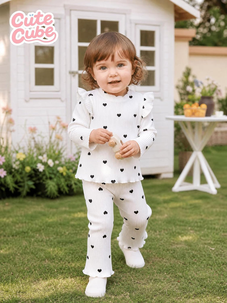 Baby Girls Clothes Toddler Girl Outfits Fall Infant Ribbed Pants Set