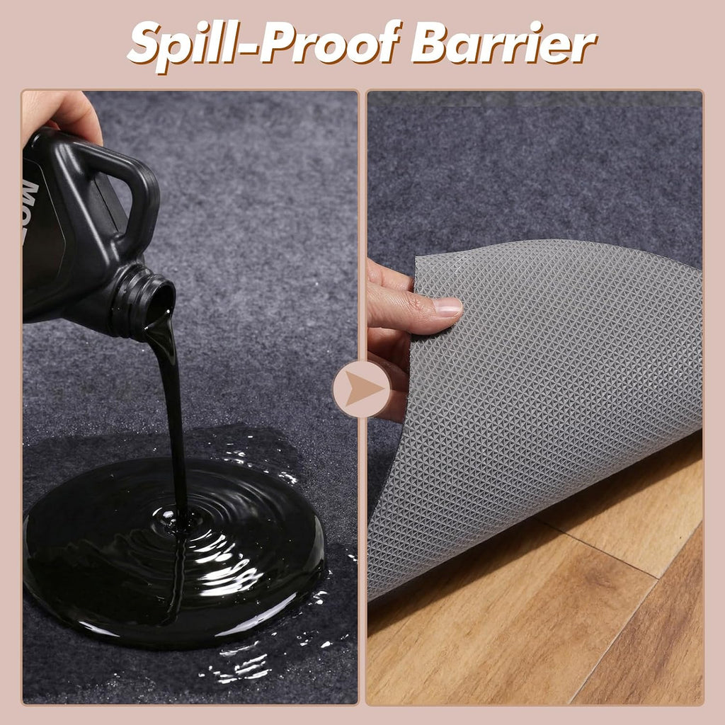 Non-Slip Rug Pad 5' x 7' - Felt & Rubber Underlay in Dark Gray, Waterproof & Grippy for Hardwood, Tile, Laminate