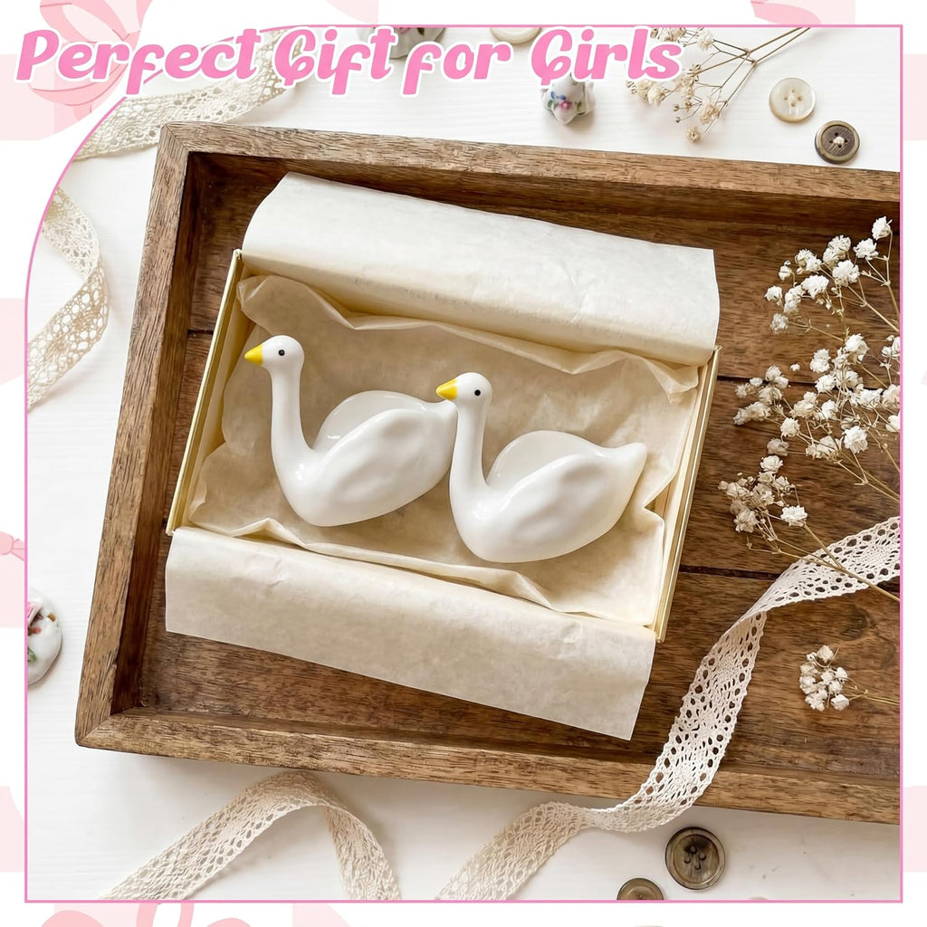 Silly Goose Jewelry Tray Trinket Dishes Ceramic Ring Holder Small Trinket Bowl Cute Decorative Silly Goose Room - Set of 2
