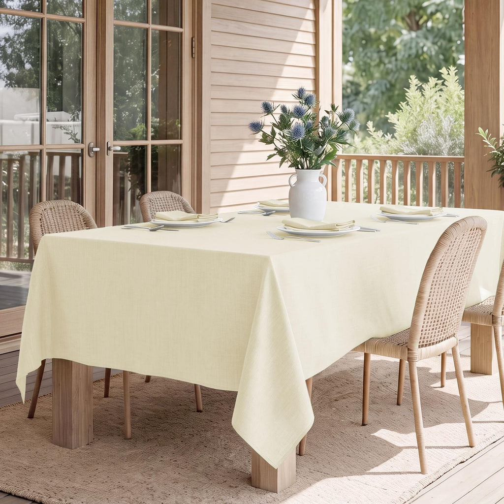 Rectangle Tablecloth 60x104 inch Linen Textured Waterproof Table Cloth Stain and Wrinkle Resistant Washable